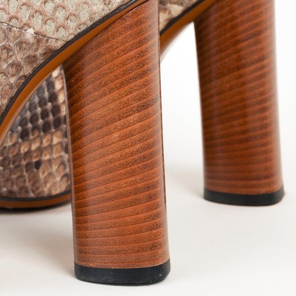 Gucci SS/15 Runway Biscotto & Taffy Python Buckled Knee-High Boots - Picture 10 of 15